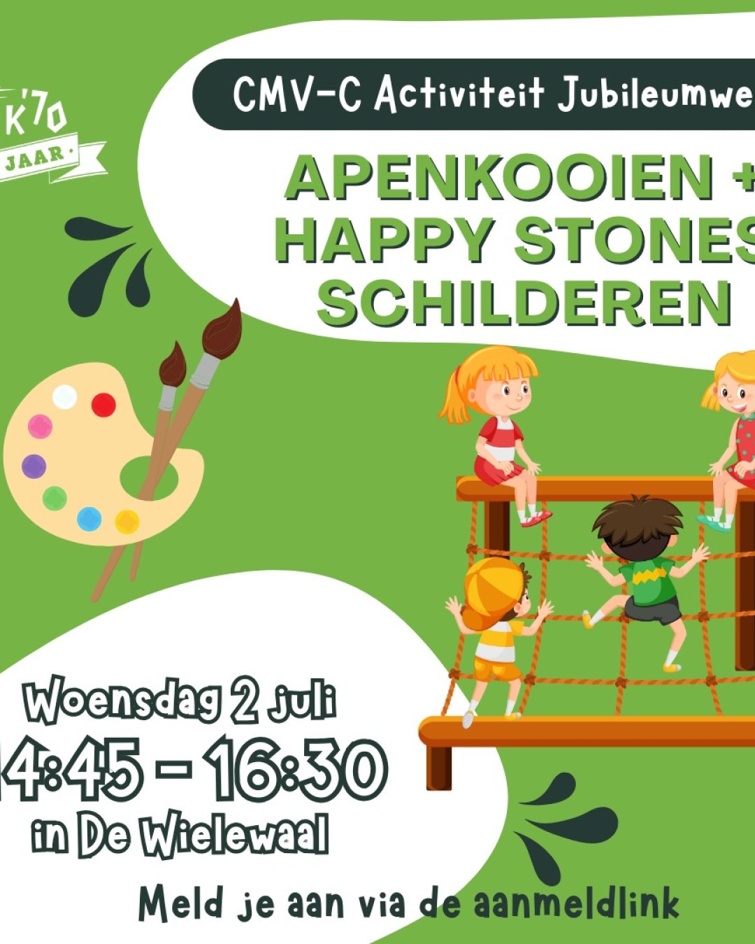 Apenkooien + Happy Stones schilderen