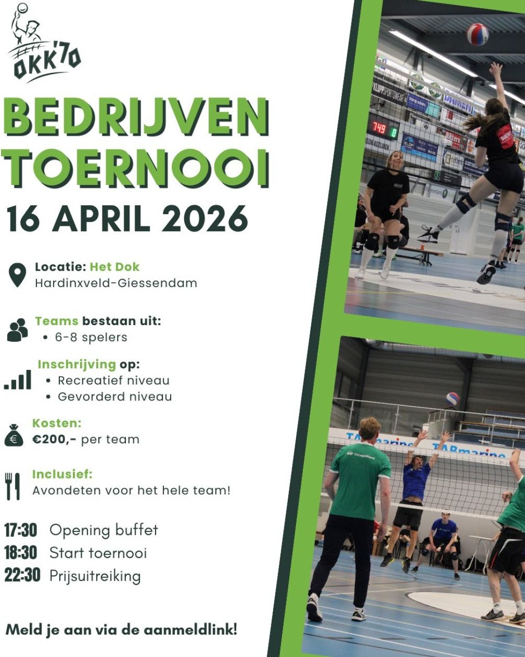 🏐 Doe mee aan het OKK’70 Bedrijventoernooi! 🏐